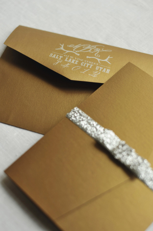 Gold and Silver Glitter Wedding Stationery