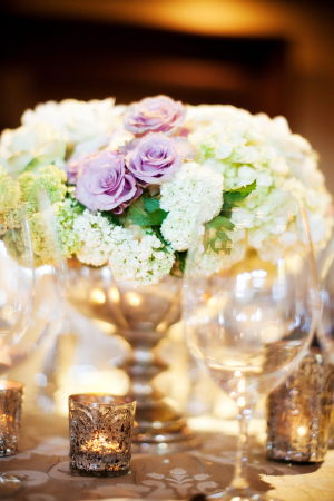 Lavender Green and Silver Centerpiece