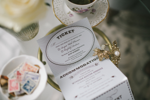 Modern Trifold Chocolate and Cream Wedding Invitation