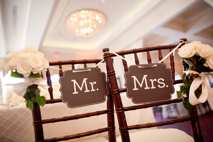 Mr and Mrs Reception Chair Signs
