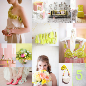 Neon Yellow Soft Pink Wedding Colors