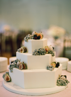 Octagonal Wedding Cake With Sugared Fruit