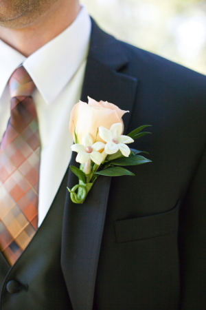 Peach and Brown Grooms Tie