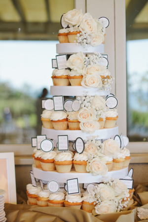 Peach and Cream Cupcake Wedding Cake