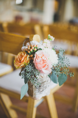 Peach and Pink Floral Aisle Decor