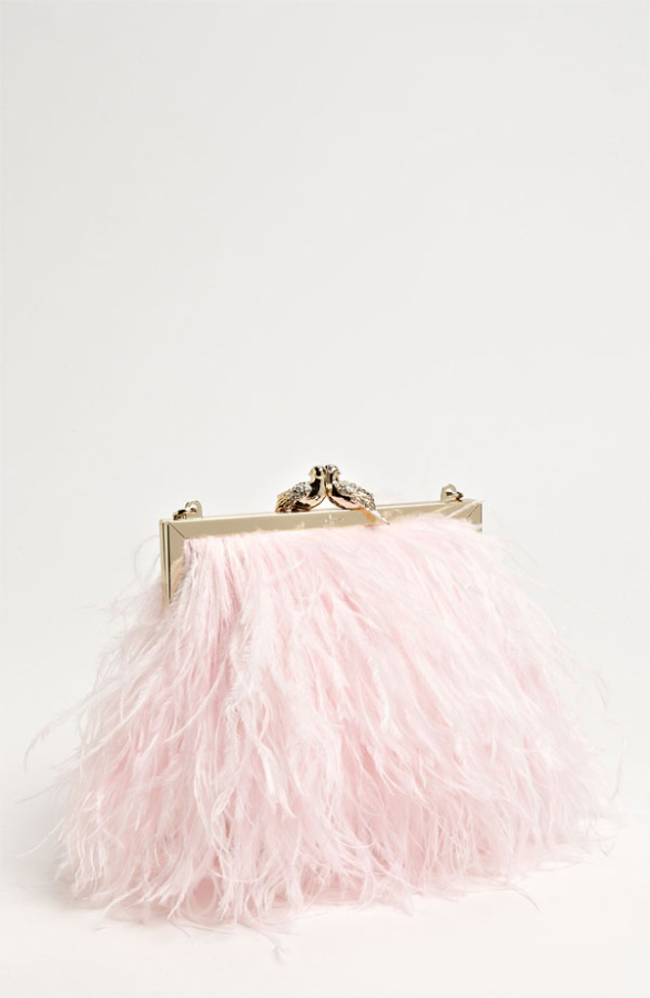 Kate Spade Pink Feather Clutch