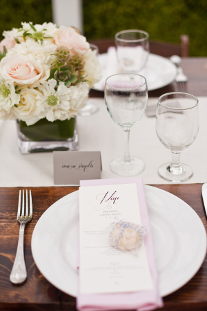 Pink Green and White Reception Decor Ideas
