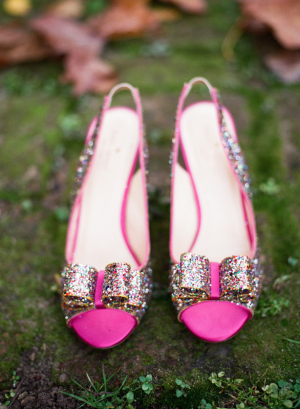 Pink Kate Spade Shoes With Glitter Bows