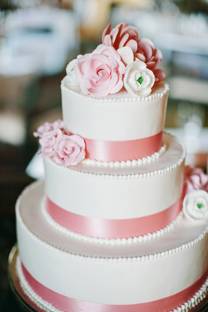 Pink Ribbon Wedding Cake