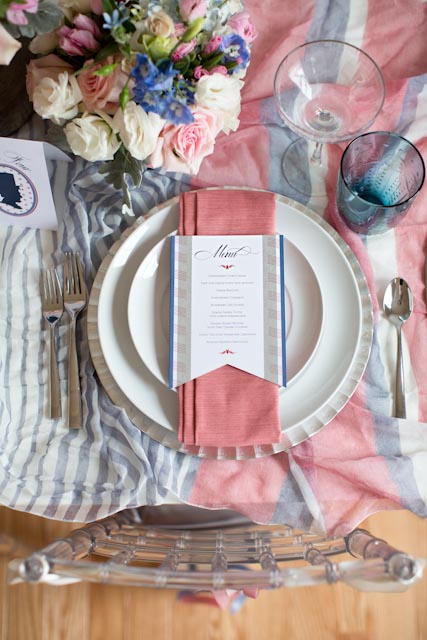 Pink and Blue Americana Inspired Table Decor