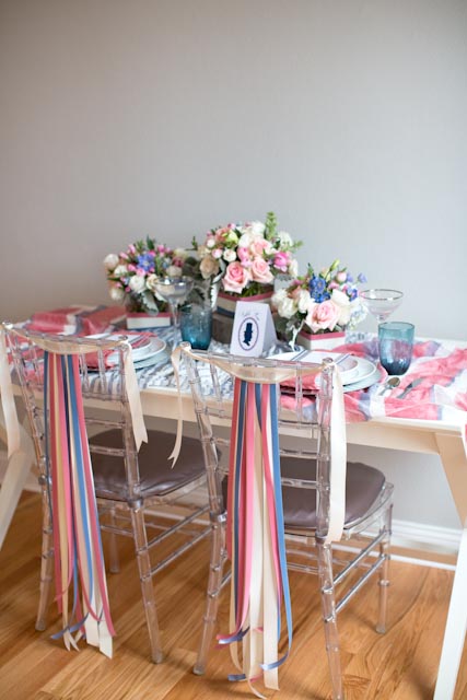 Pink and Blue Americana Inspired Table Decor