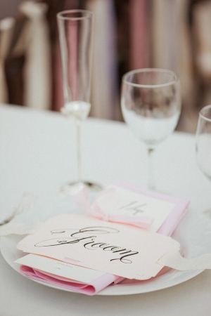 Pink and Cream Reception Linens