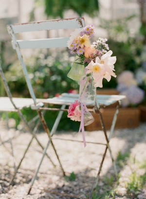 Shabby Chic Wedding Flower Chair Decor