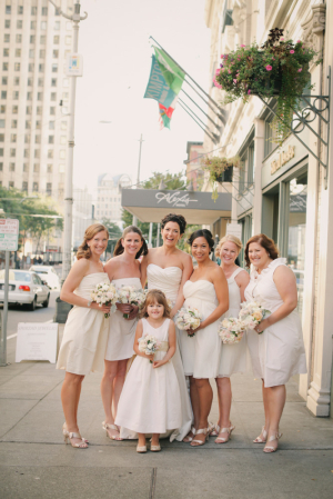 Short White Bridesmaids Dresses