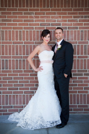 Strapless Wedding Gown With Lace Overlay