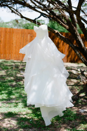 Strapless Wedding Gown With Ruffled Skirt