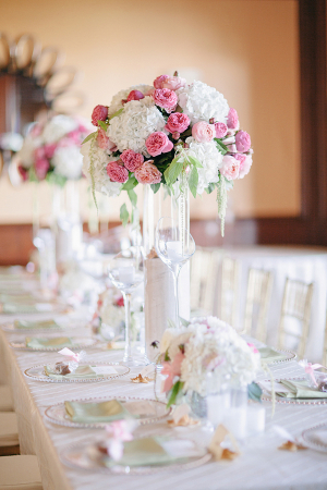 Tall Pink and White Centerpiece