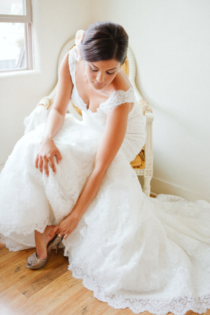 Wedding Gown With Scallop Lace Trim