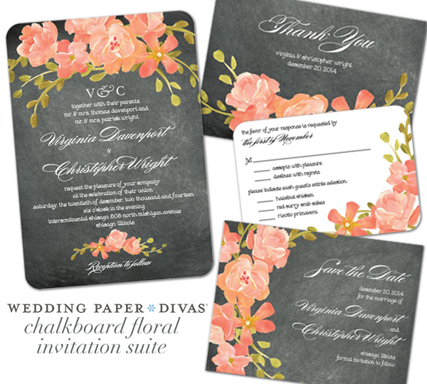 Wedding Paper Divas Chalkboard Floral 