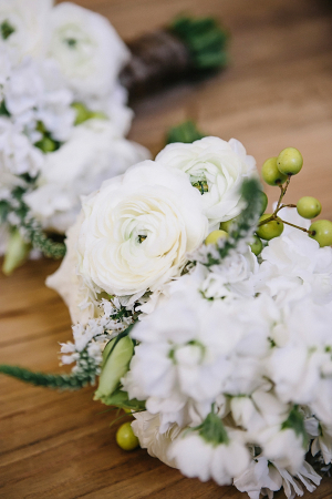 White Bouquets With Green Berries