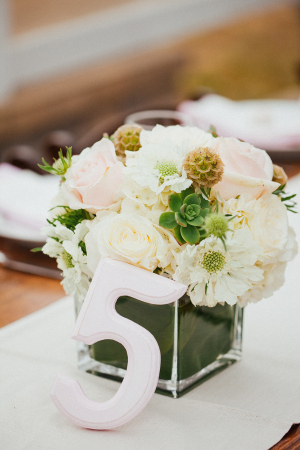 White Painted Wooden Reception Table Numbers