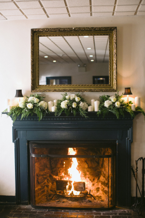 White and Green Mantel Garland