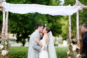 Birchwood Chuppah With Lace Cover