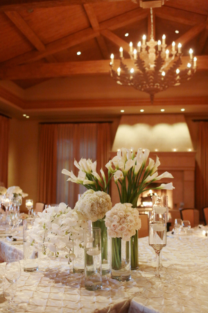 Calla Lilies and Roses on Reception Tables