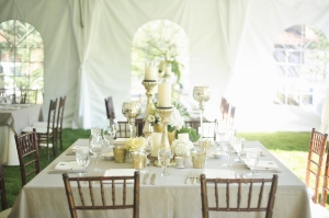 Candles and Mercury Glass Reception Table Decor Ideas