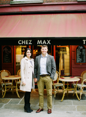 Couple Outside Dublin Cafe