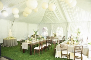 Cream Green and Taupe Tent Reception Decor Ideas