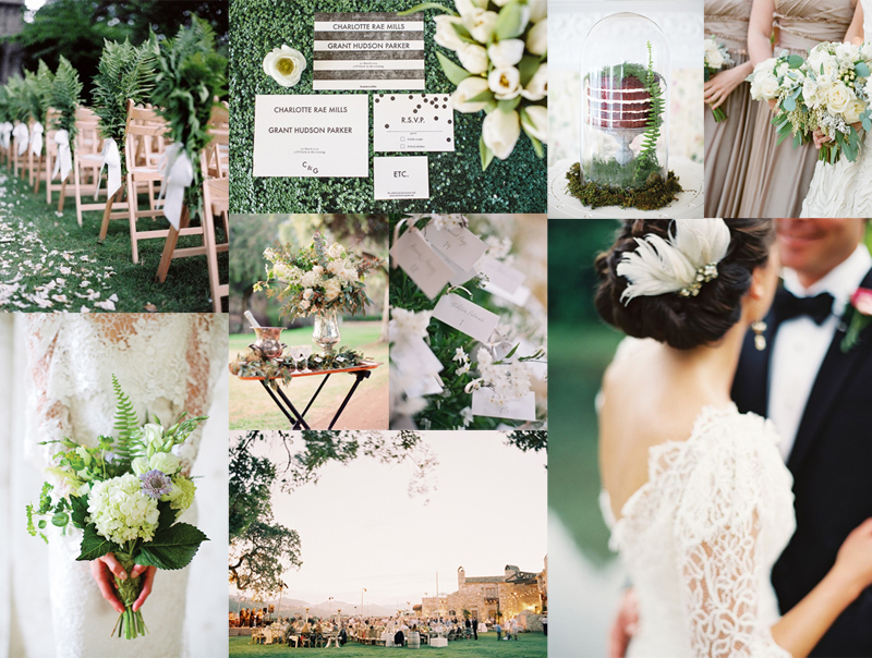 Emerald + Taupe Garden Wedding