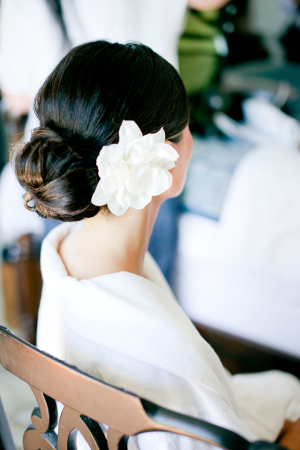 Flower in Bun Bridal Hair Ideas