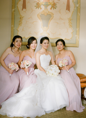 Long Blush Colored Bridesmaids Dresses