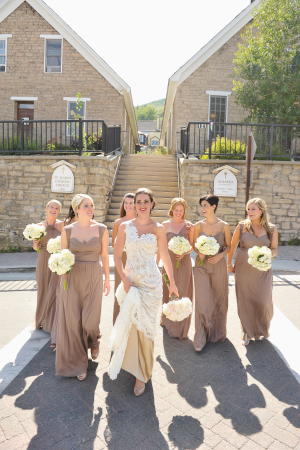 Long Taupe Bridesmaid Dresses