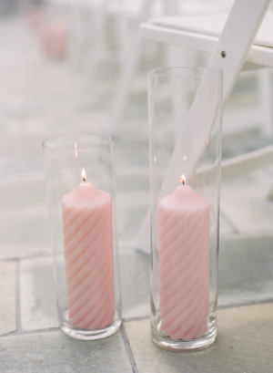 Pale Pink Candle Aisle Decor