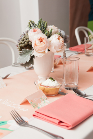 Peach and Pink Brunch Table