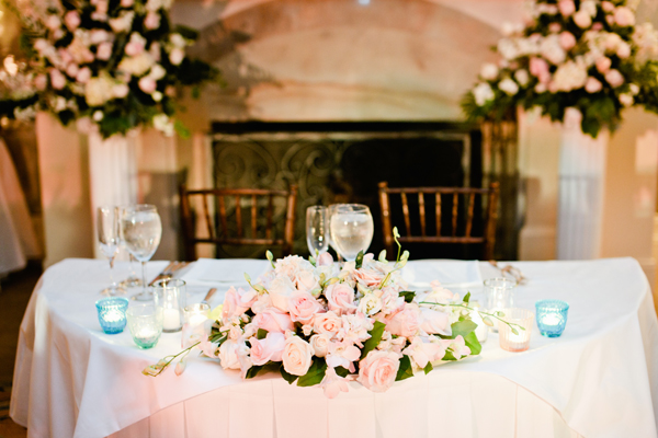 Pink and Green Floral Garland Reception Decor