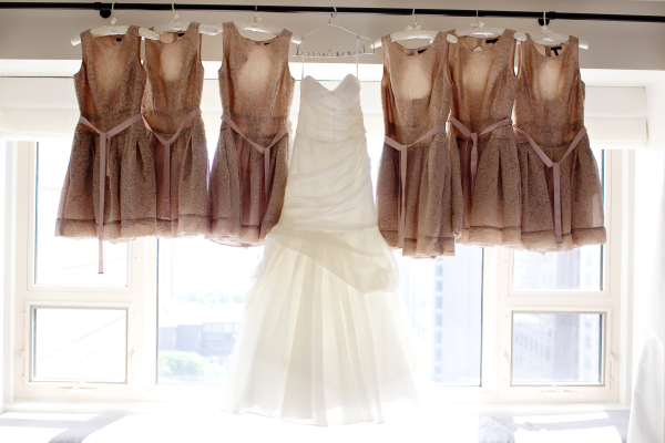 Short Taupe Bridesmaids Dresses