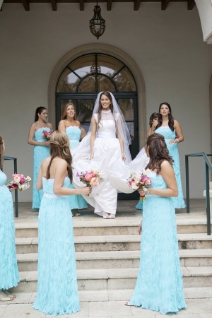 Strapless Tiffany Blue Bridesmaids Dresses