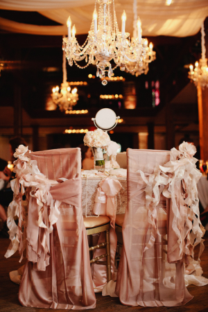 Vintage Chair Covers With Bows and Lace