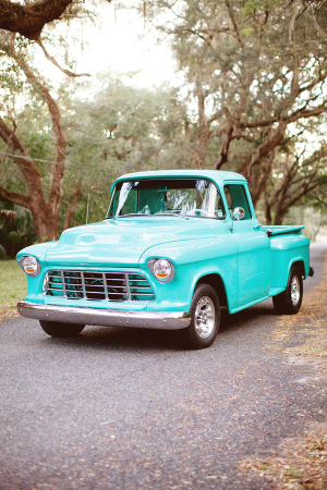 Vintage Turquoise Pickup Truck