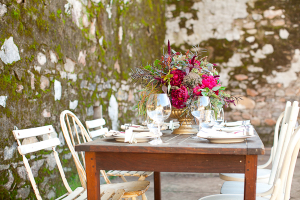 Berry and Brown Wedding Table