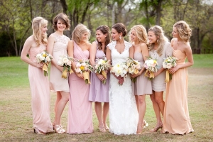 Blush and Lavender Bridesmaids Dresses