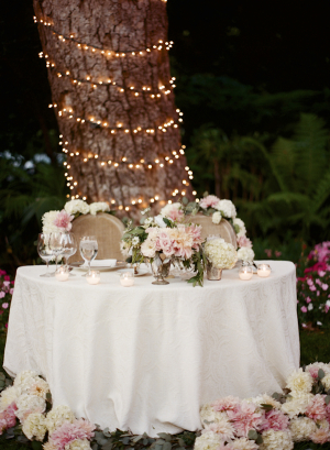 Bride and Groom Table in Garden
