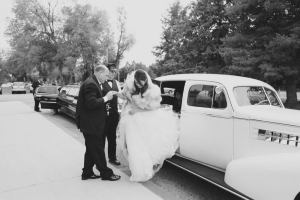 Bride in Vintage Car