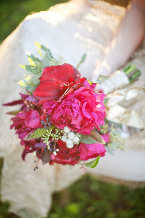 Bright Pink and Red Bouquet