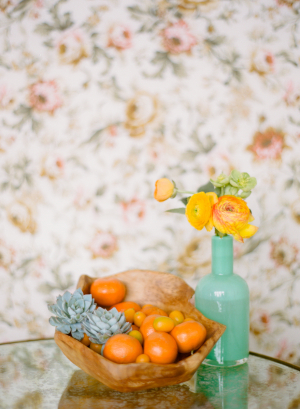 Clementine Succulent and Citrus Rose Vignette