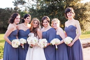 Dusty Blue Strapless Bridesmaids Dresses