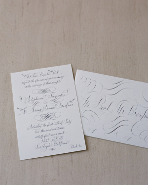 Fanciful Black and White Wedding Invitation